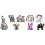 Elephant Cartoon Stickers - Assorted - Roll of 50's